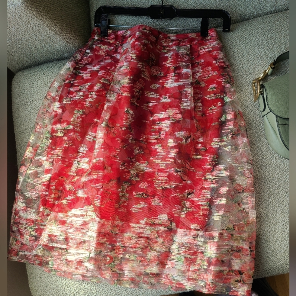 Anthropologie layered red skirt great for holiday party